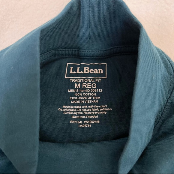 *SOLD* L.L. Bean Mens Carefree Unshrinkable Mock Neck Shirt Traditional Fit - Picture 3 of 7